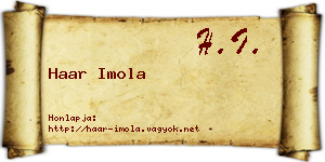 Haar Imola névjegykártya